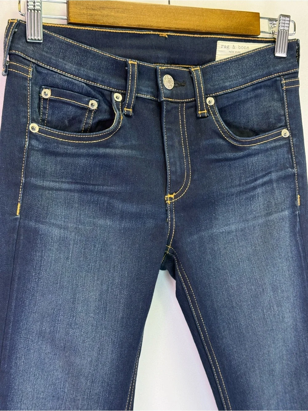 Rag & Bone Women's Blue Low Rise Skinny Bedford Dark Wash Denim Jeans Size‎ 25